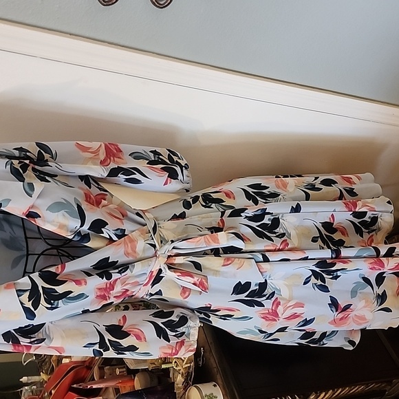 Women Dress Charles Henry Summer Fashion Evening Floral Dress Long Sleeve Sz S - Picture 5 of 9